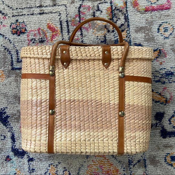 Straw Basket Bag Handbag - Picture 7 of 9